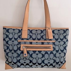 Coach Navy Signature Satchel